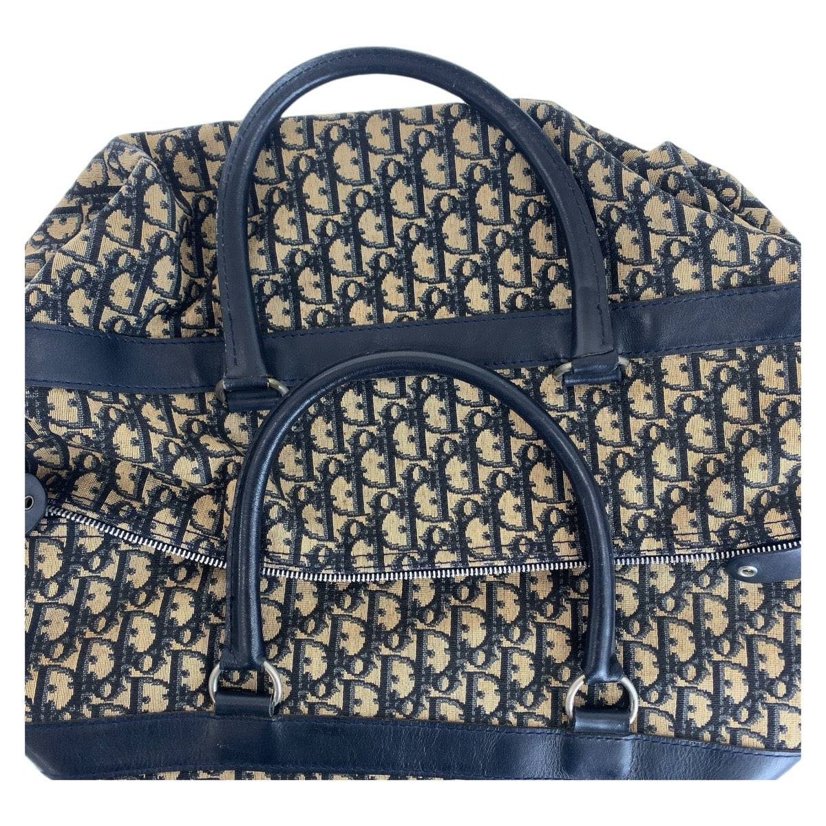11968
Dior ディオール ヴィンテージ トロッター ネイビー ベージュ シルバー金具 キャンバス / レザー ボストンバッグ 男女兼用  レディース