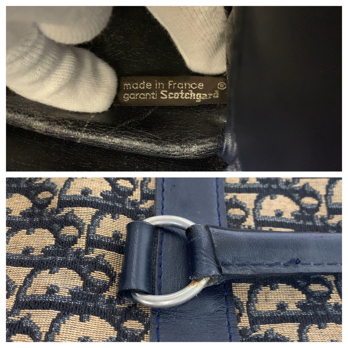 11968
Dior ディオール ヴィンテージ トロッター ネイビー ベージュ シルバー金具 キャンバス / レザー ボストンバッグ 男女兼用  レディース