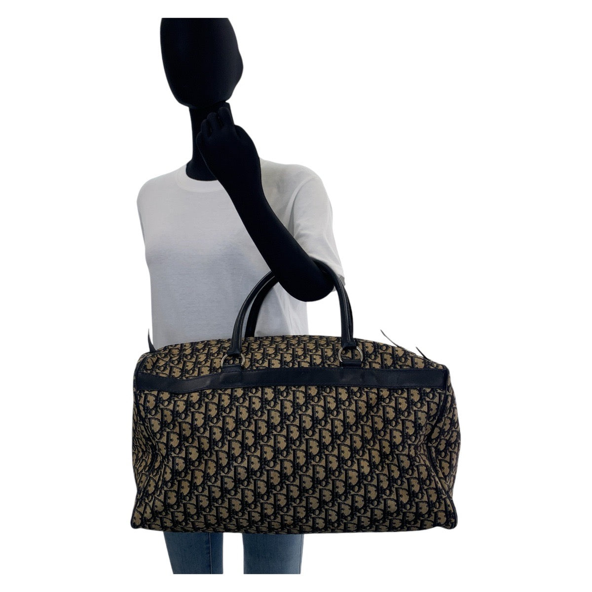 11968
Dior ディオール ヴィンテージ トロッター ネイビー ベージュ シルバー金具 キャンバス / レザー ボストンバッグ 男女兼用  レディース