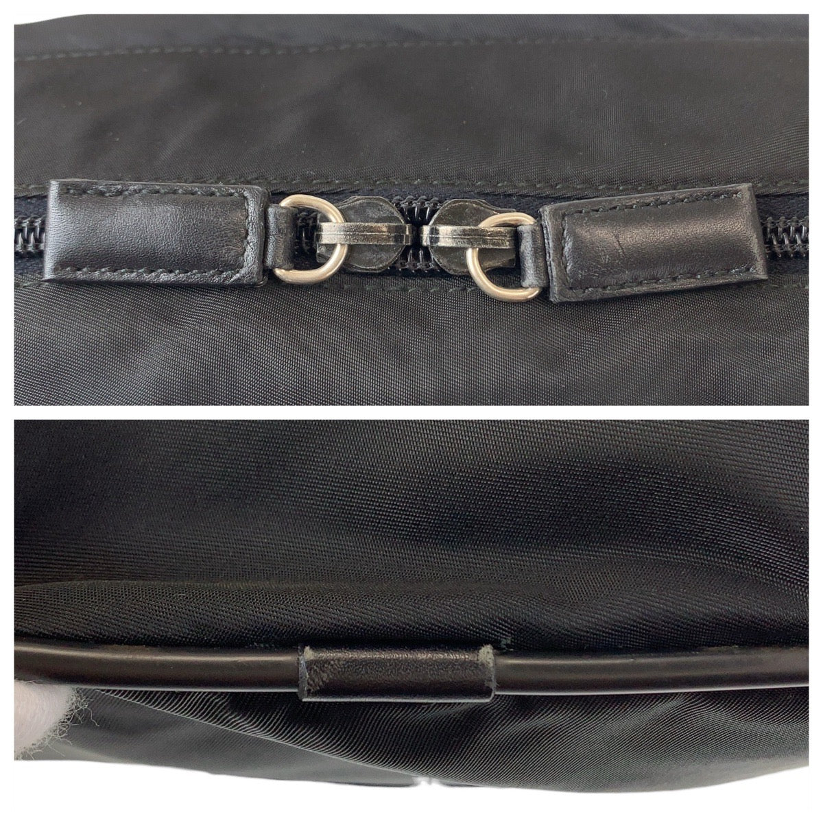 PRADA Tessuto Triangle Logo Plate Black Silver Hardware Nylon Body Bag Shoulder Bag Triangle Bag Men's