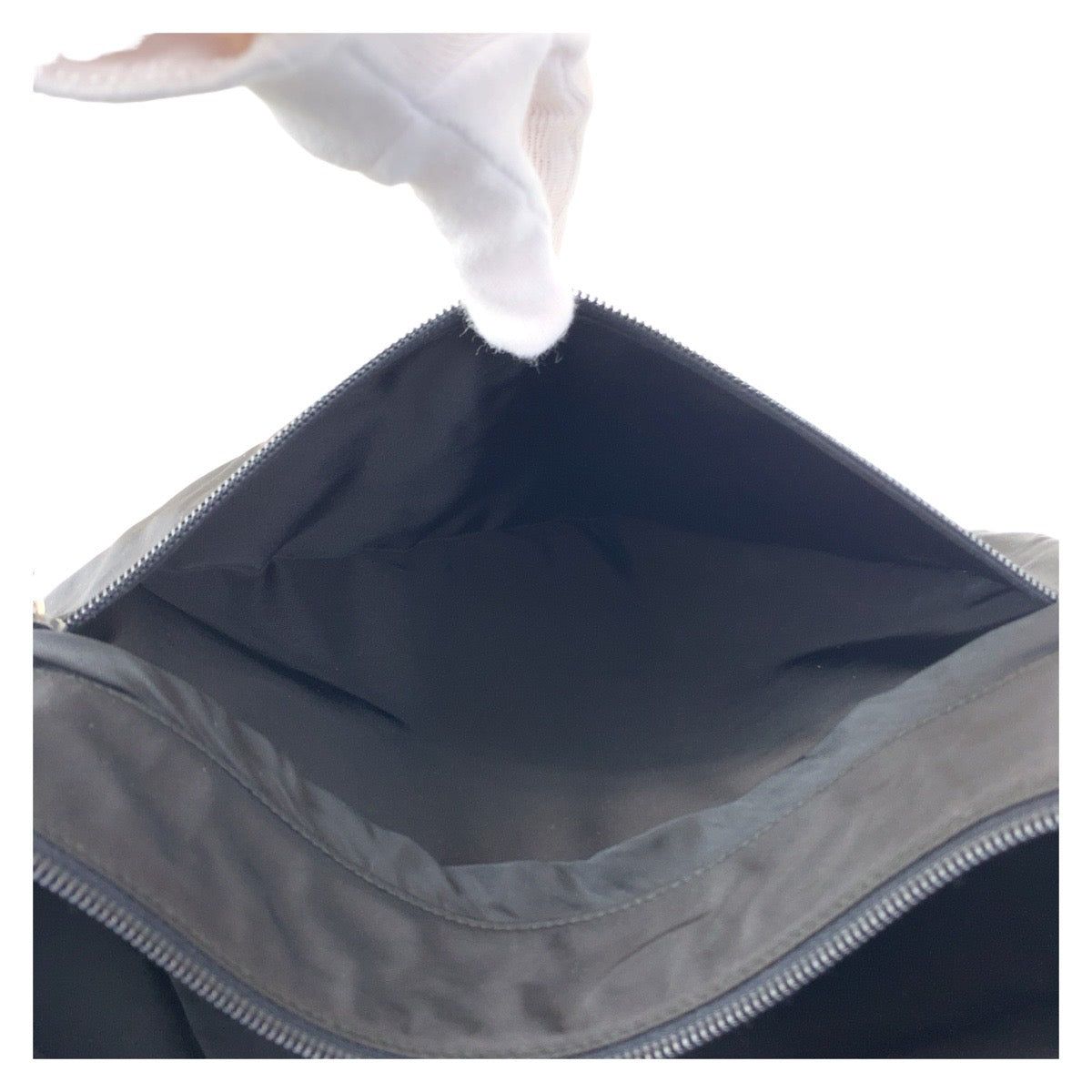 PRADA Tessuto Triangle Logo Plate Black Silver Hardware Nylon Body Bag Shoulder Bag Triangle Bag Men's