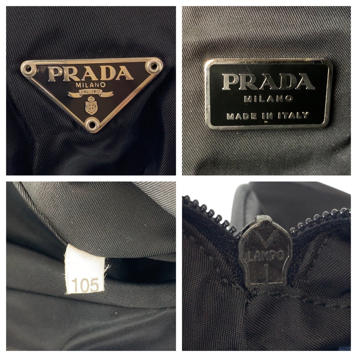PRADA Tessuto Triangle Logo Plate Black Silver Hardware Nylon Body Bag Shoulder Bag Triangle Bag Men's