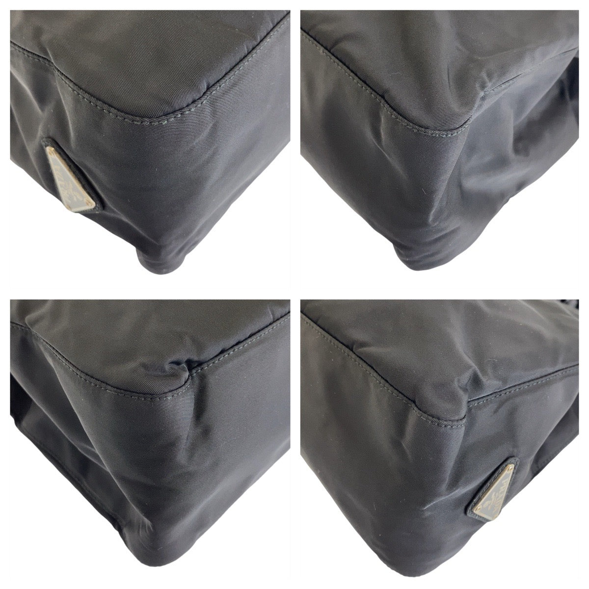 12942
PRADA プラダ テスート 三角ロゴプレート ブラック 黒 シルバー金具 ナイロン / プラスチック / レザー プラチェーン ショルダーバッグ  レディース
