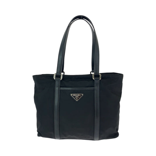 11963
PRADA プラダ テスート 三角ロゴプレート ブラック 黒 シルバー金具 ナイロン BR2288 トートバッグ ショルダーバッグ  レディース