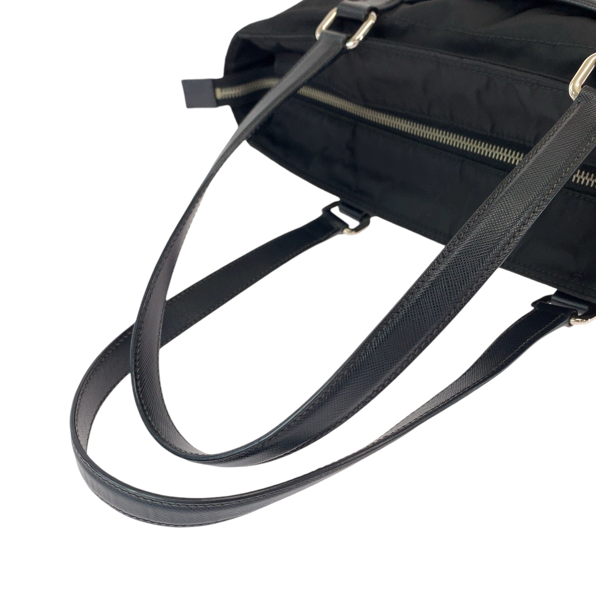 11963
PRADA プラダ テスート 三角ロゴプレート ブラック 黒 シルバー金具 ナイロン BR2288 トートバッグ ショルダーバッグ  レディース