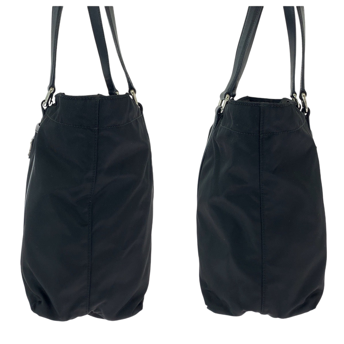 11963
PRADA プラダ テスート 三角ロゴプレート ブラック 黒 シルバー金具 ナイロン BR2288 トートバッグ ショルダーバッグ  レディース