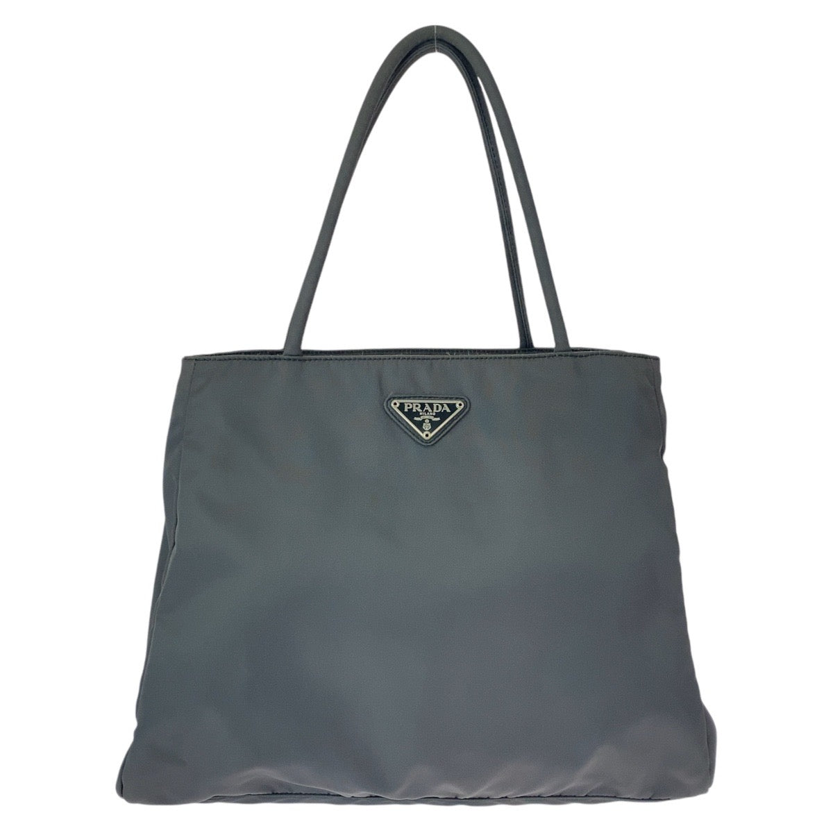 PRADA Prada Tessuto Triangle Logo Plate Grey Silver Hardware Nylon Tote Bag Shoulder Bag Women's