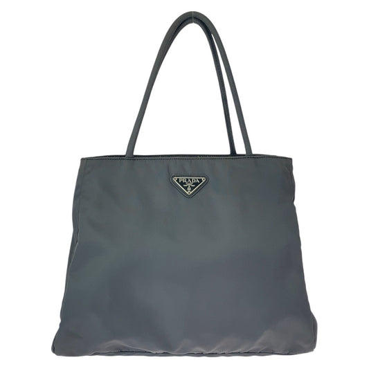 PRADA Prada Tessuto Triangle Logo Plate Grey Silver Hardware Nylon Tote Bag Shoulder Bag Women's