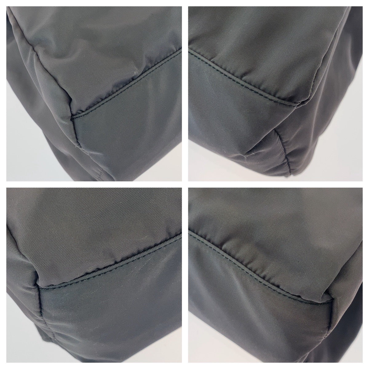 PRADA Prada Tessuto Triangle Logo Plate Grey Silver Hardware Nylon Tote Bag Shoulder Bag Women's