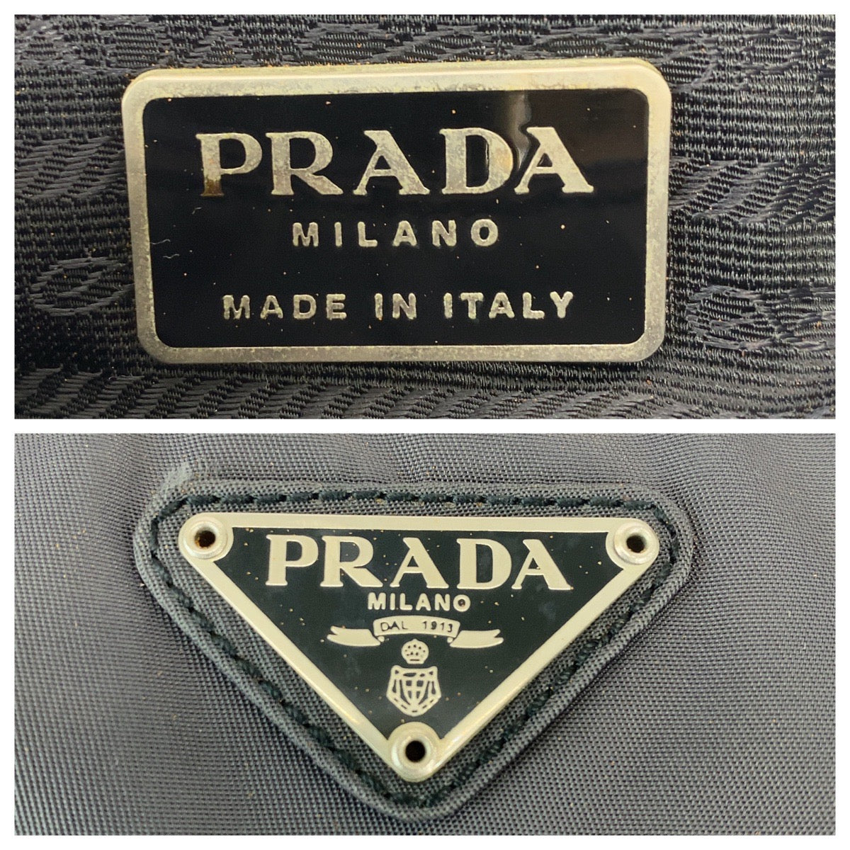 PRADA Prada Tessuto Triangle Logo Plate Grey Silver Hardware Nylon Tote Bag Shoulder Bag Women's