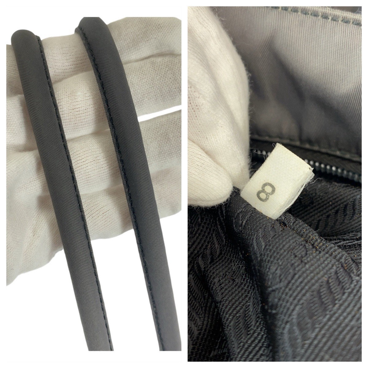 PRADA Prada Tessuto Triangle Logo Plate Grey Silver Hardware Nylon Tote Bag Shoulder Bag Women's