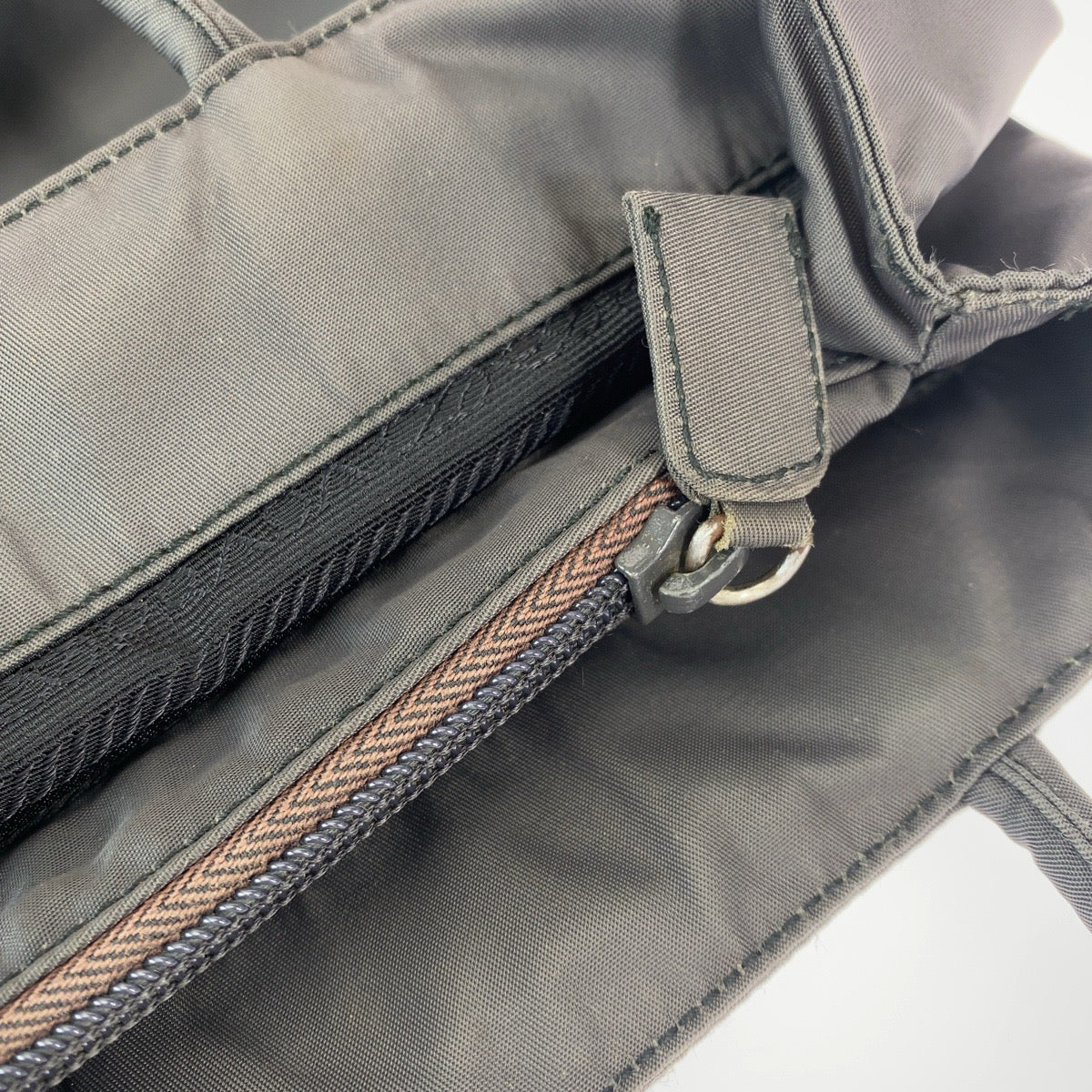 PRADA Prada Tessuto Triangle Logo Plate Grey Silver Hardware Nylon Tote Bag Shoulder Bag Women's