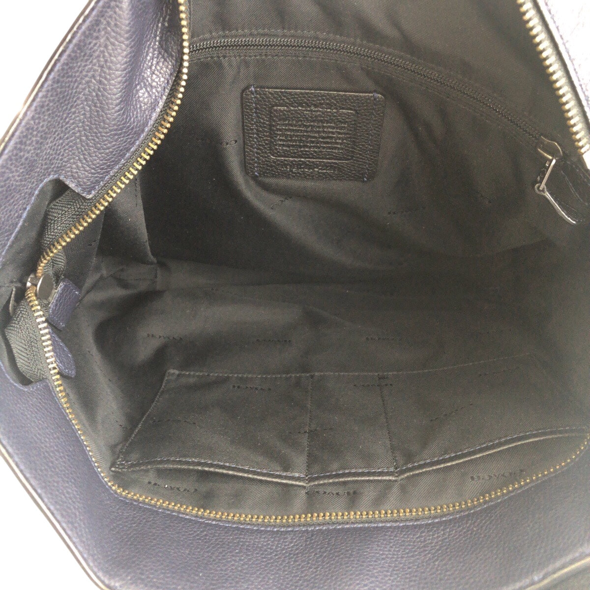 14027
COACH コーチ ネイビー ガンメタ金具 レザー トートバッグ ショルダーバッグ A4収納  メンズ