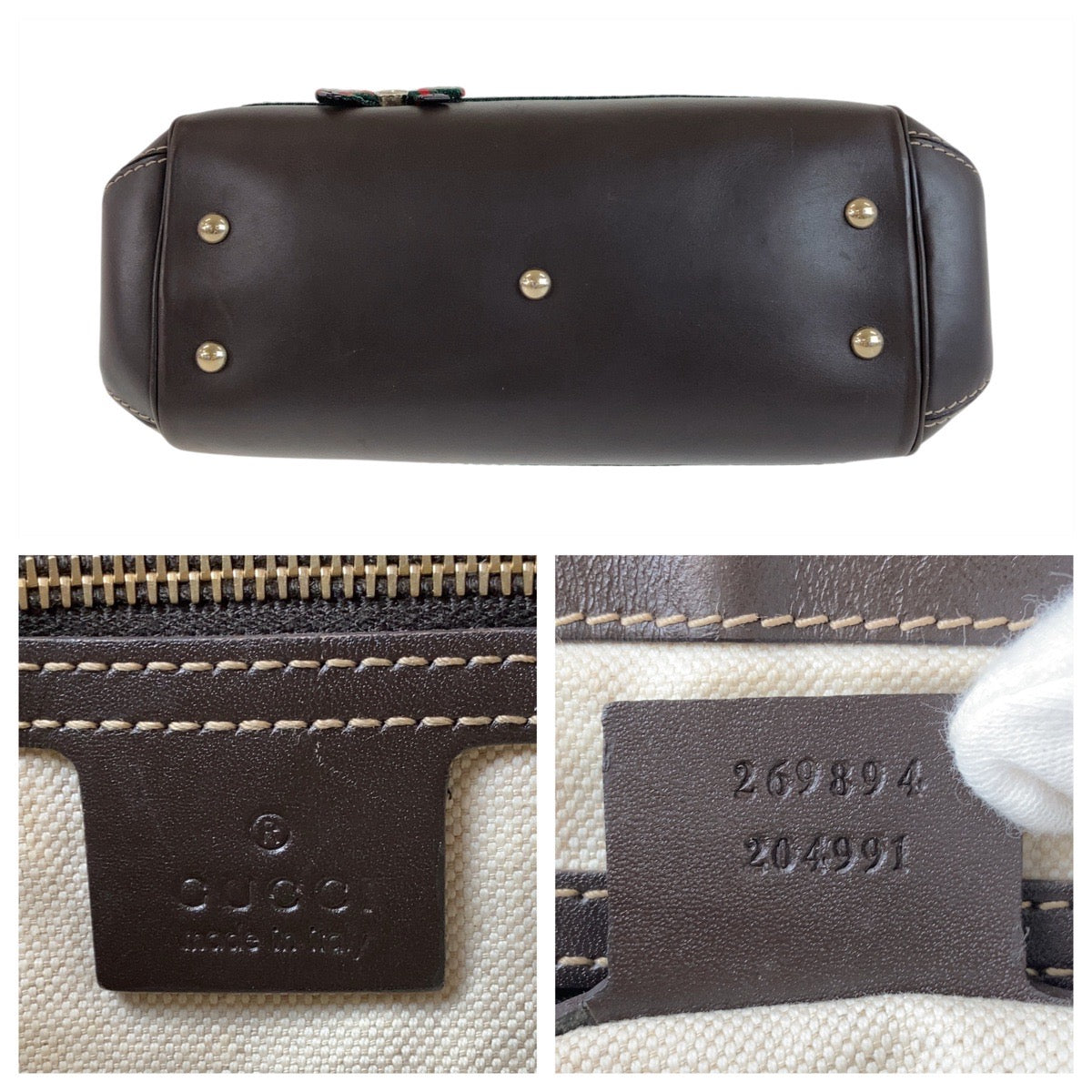11950
GUCCI グッチ シェリーライン プリンシー ブラウン ベージュ ゴールド金具 GGキャンバス / レザー 269894 トートバッグ ハンドバッグ  レディース