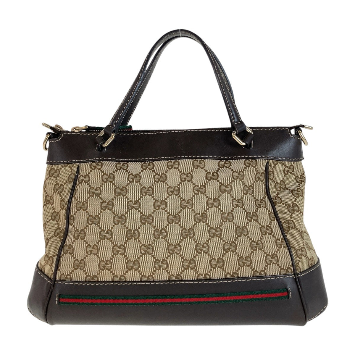 11950
GUCCI グッチ シェリーライン プリンシー ブラウン ベージュ ゴールド金具 GGキャンバス / レザー 269894 トートバッグ ハンドバッグ  レディース