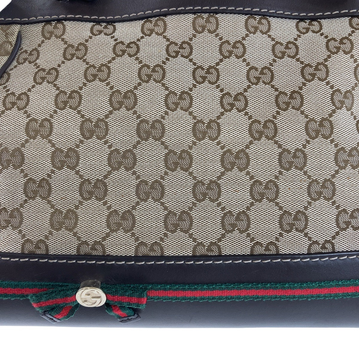 11950
GUCCI グッチ シェリーライン プリンシー ブラウン ベージュ ゴールド金具 GGキャンバス / レザー 269894 トートバッグ ハンドバッグ  レディース