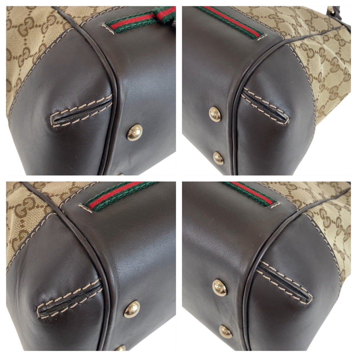 11950
GUCCI グッチ シェリーライン プリンシー ブラウン ベージュ ゴールド金具 GGキャンバス / レザー 269894 トートバッグ ハンドバッグ  レディース