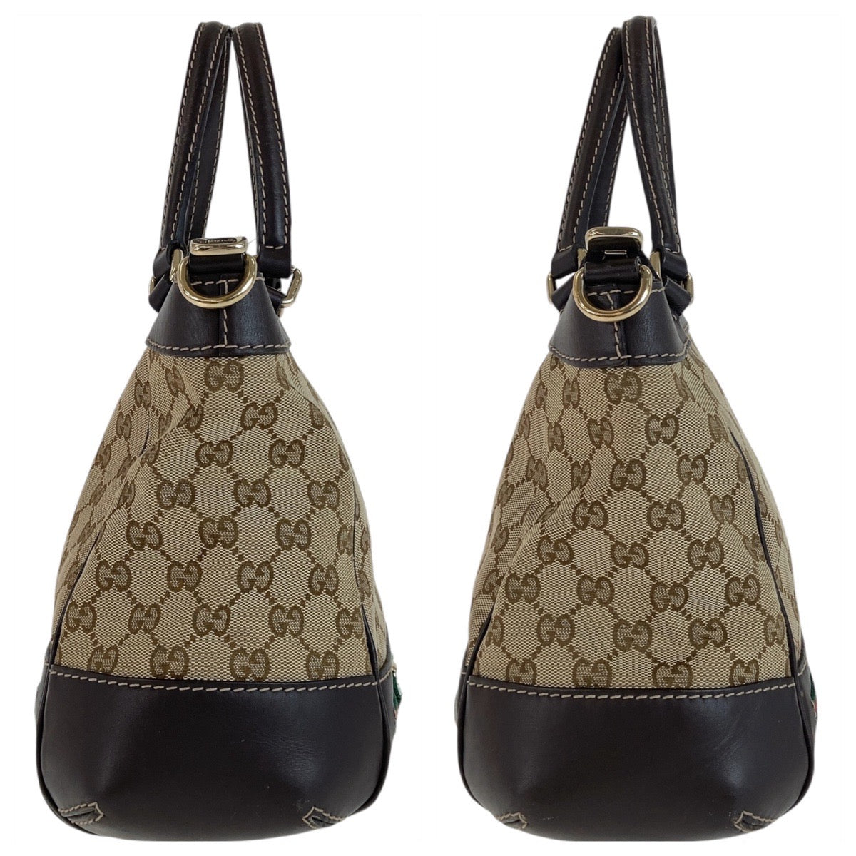 11950
GUCCI グッチ シェリーライン プリンシー ブラウン ベージュ ゴールド金具 GGキャンバス / レザー 269894 トートバッグ ハンドバッグ  レディース