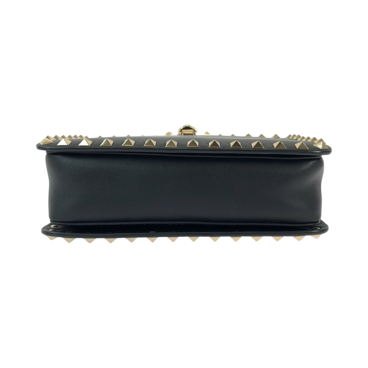 11946
Valentino ヴァレンチノ ロックスタッズ ブラック 黒 ゴールド金具 レザー ショルダーバッグ 斜め掛け ポシェット  レディース A54