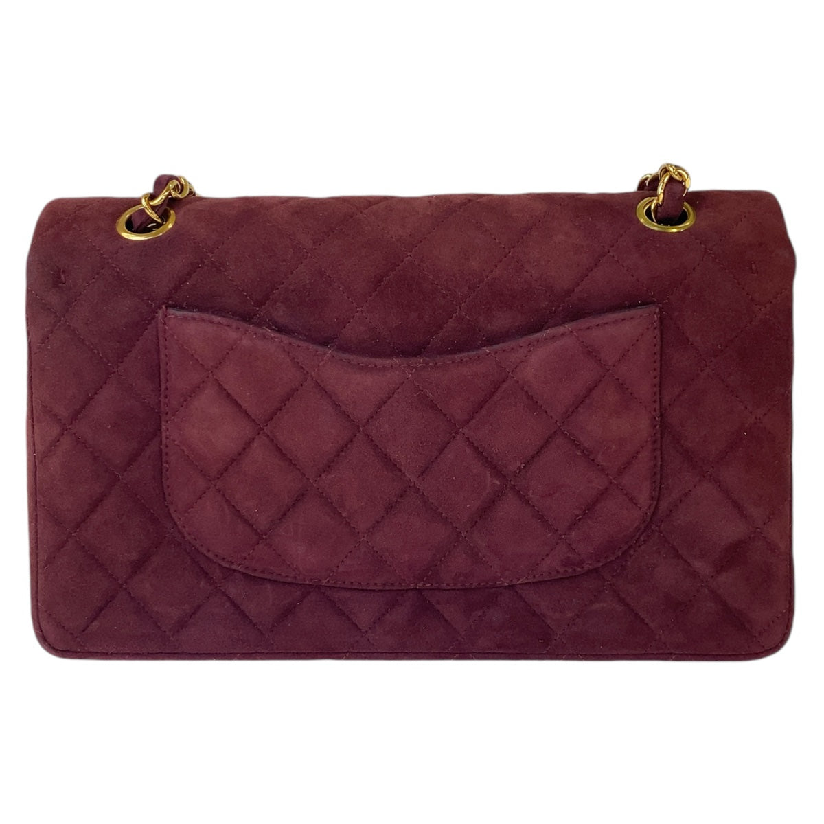 CHANEL シャネル ヴィンテージ ダブルフラップ マトラッセ ココマーク ターンロック ワインレッド ボルドー ゴールド金具 スウェード / レザー チェーンショルダーバッグ  レディース