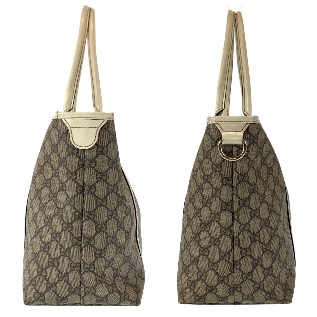 11944
 GUCCI GG Supreme Beige Silver Hardware GG Supreme Canvas 197953 Tote Bag Shoulder Bag Women's