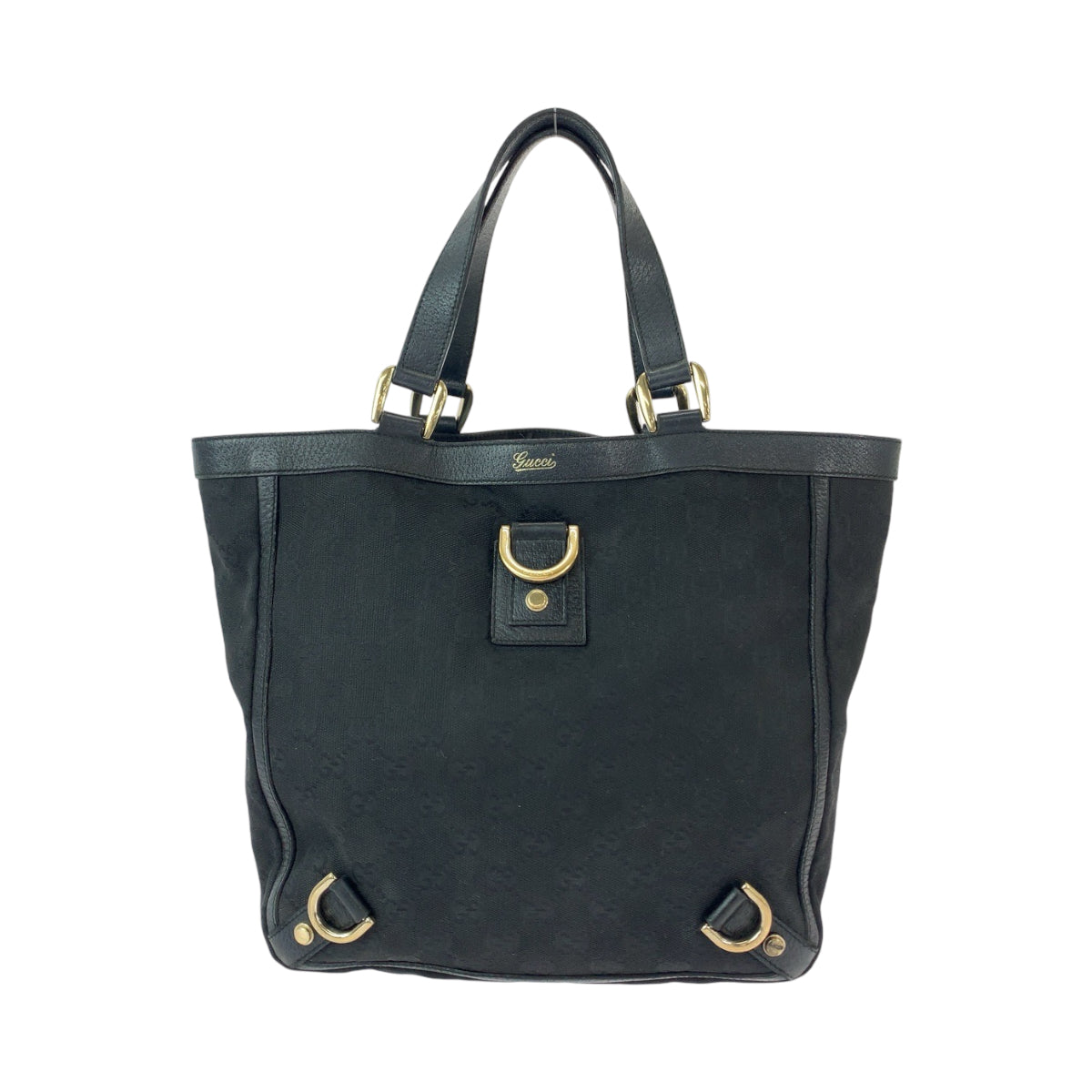 11942
GUCCI グッチ アビー ブラック 黒 ゴールド金具 GGキャンバス 130739 トートバッグ ハンドバッグ  レディース