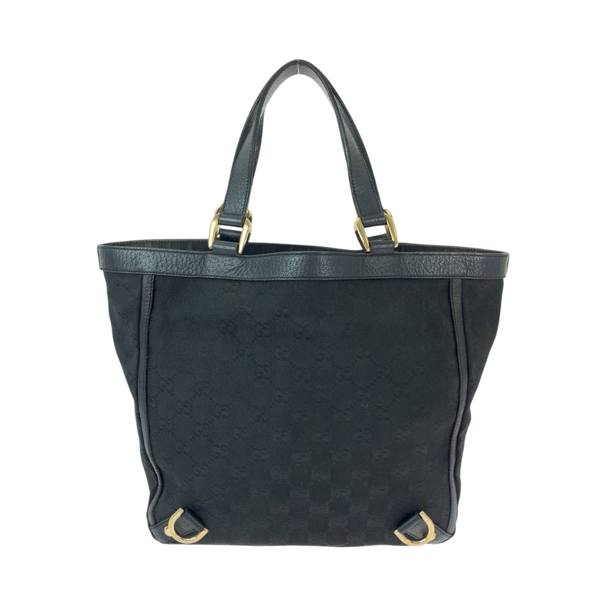 11942
GUCCI グッチ アビー ブラック 黒 ゴールド金具 GGキャンバス 130739 トートバッグ ハンドバッグ  レディース