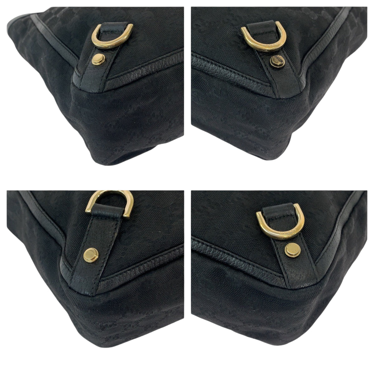 11942
GUCCI グッチ アビー ブラック 黒 ゴールド金具 GGキャンバス 130739 トートバッグ ハンドバッグ  レディース