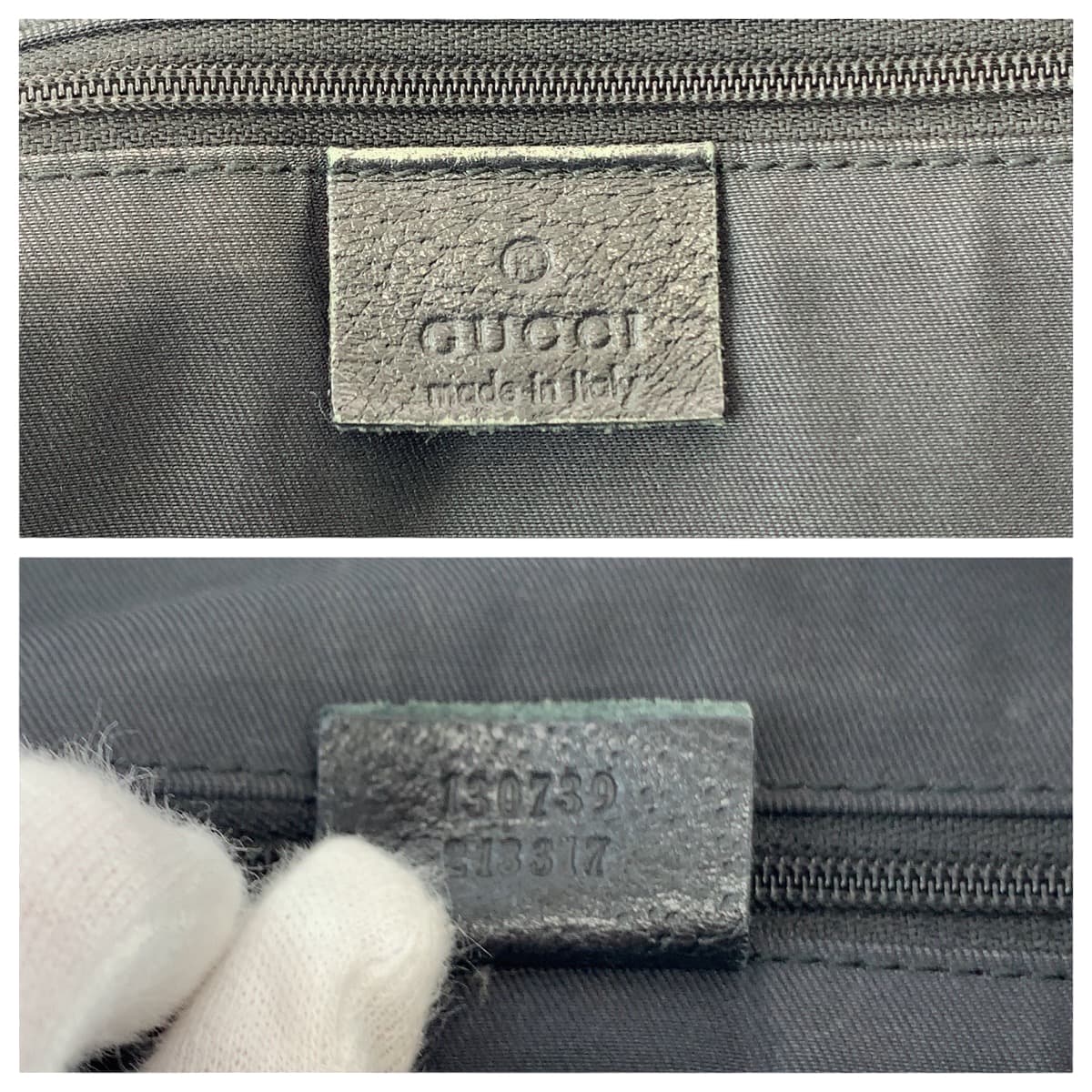 11942
GUCCI グッチ アビー ブラック 黒 ゴールド金具 GGキャンバス 130739 トートバッグ ハンドバッグ  レディース