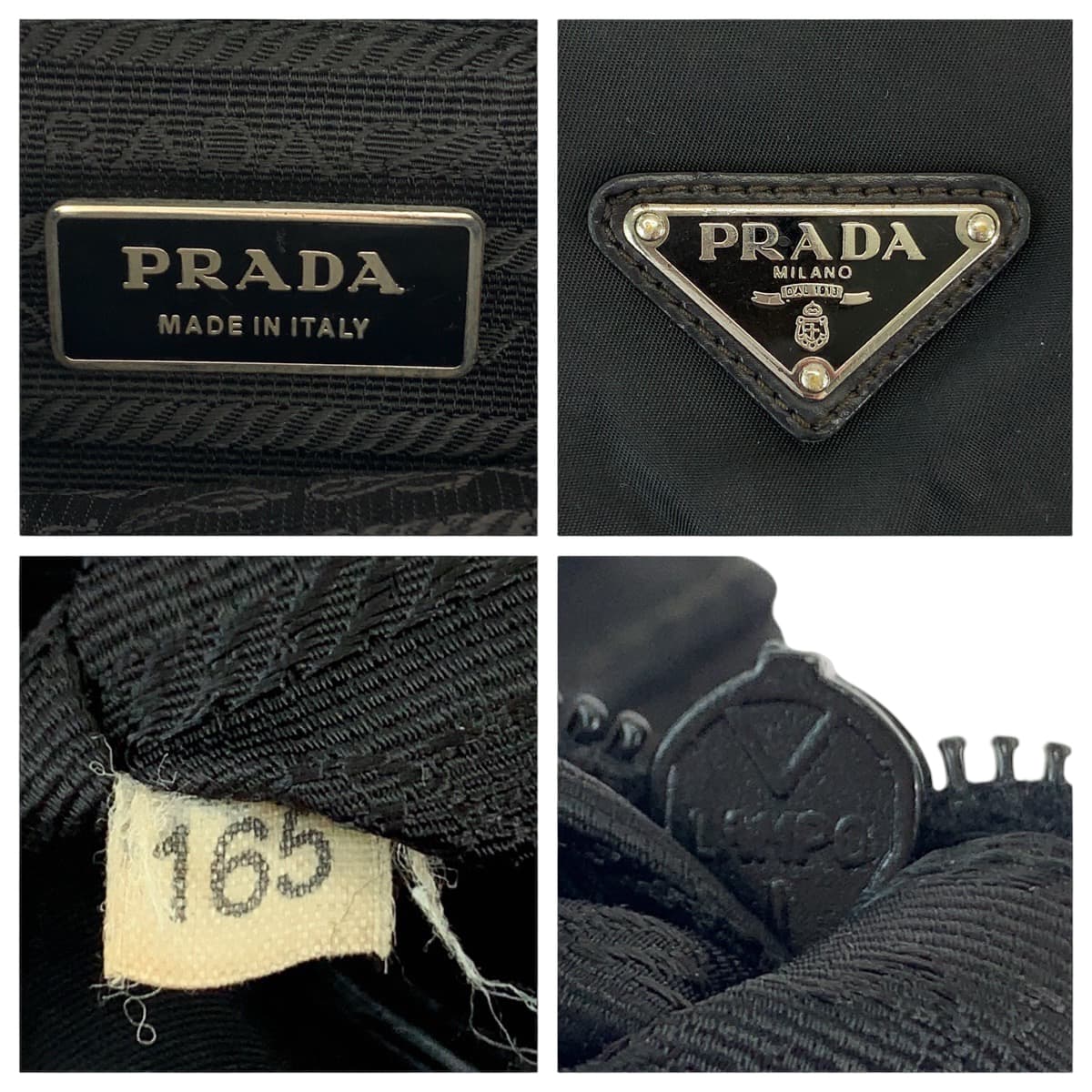 11941
PRADA プラダ テスート 三角ロゴプレート 男女兼用 ブラック 黒 シルバー金具 ナイロン 1BD994 ショルダーバッグ ポシェット  メンズ