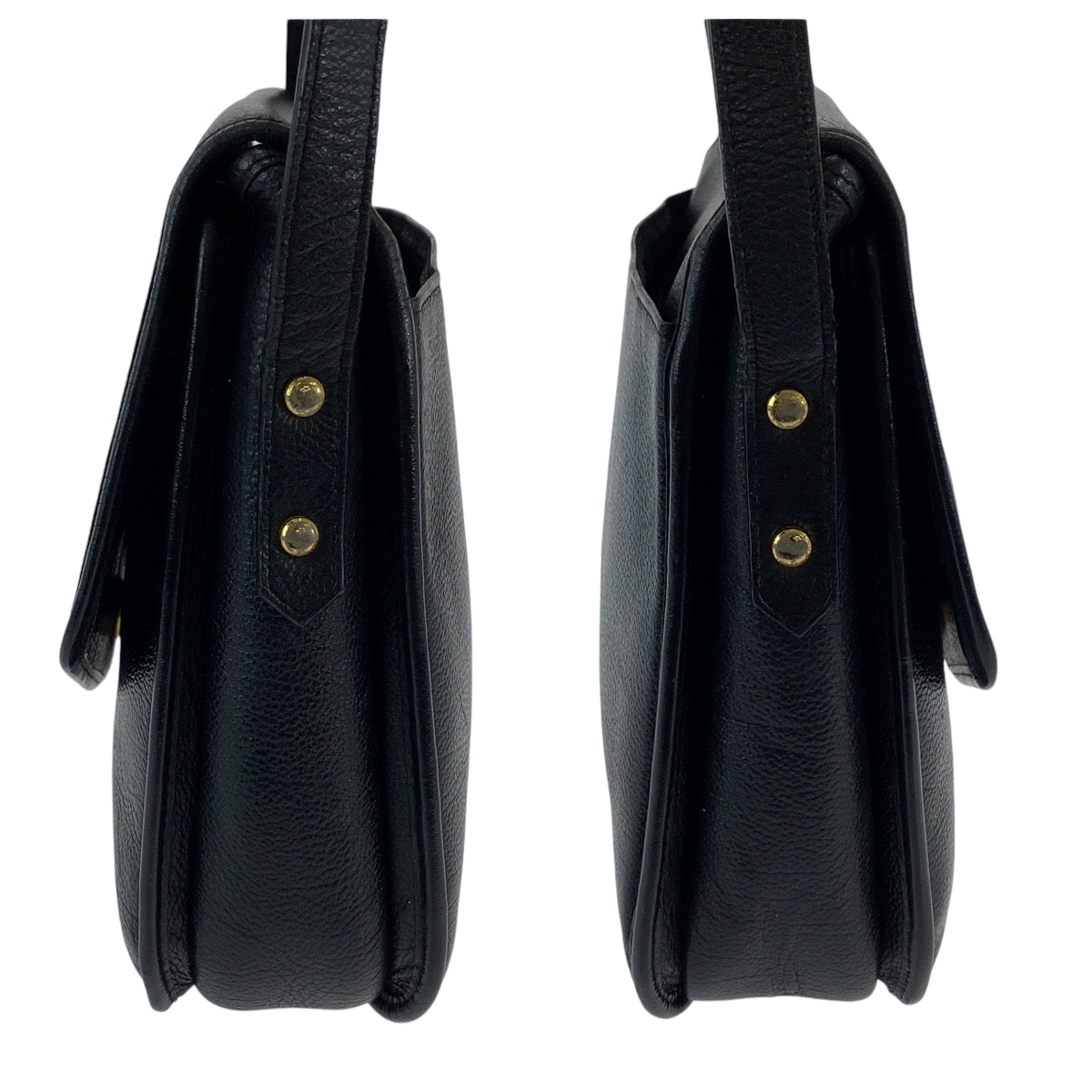 12946
YVES SAINT LAURENT イヴ サンローラン ヴィンテージ YSL ブラック 黒 レザー 斜め掛け ショルダーバッグ ポシェット  レディース