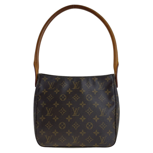 11939
LOUIS VUITTON ルイヴィトン モノグラム ルーピングMM ブラウン ゴールド金具 PVC / レザー M51146 ショルダーバッグ  レディース