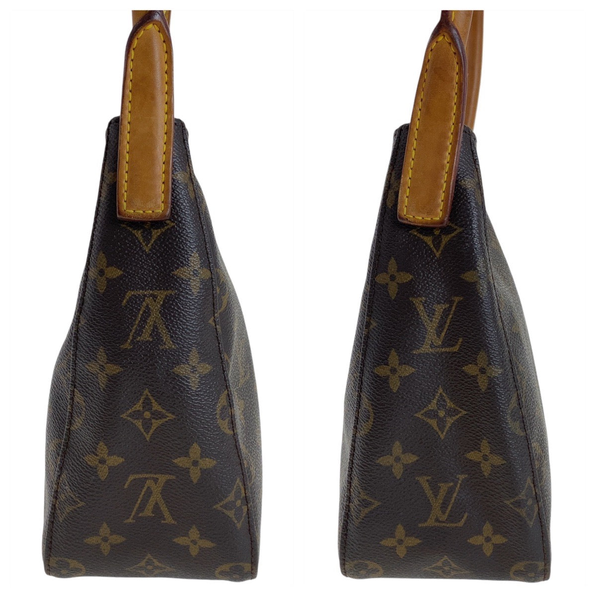 11939
LOUIS VUITTON ルイヴィトン モノグラム ルーピングMM ブラウン ゴールド金具 PVC / レザー M51146 ショルダーバッグ  レディース