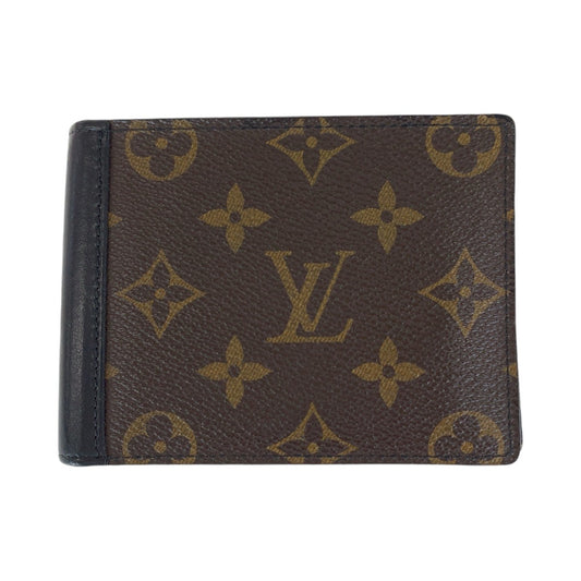 12947
LOUIS VUITTON ルイヴィトン モノグラム マカサー ポルトフォイユ ミンドロ ブラウン ブラック シルバー金具 PVC / レザー M60411 折財布 コンパクトウォレット  メンズ