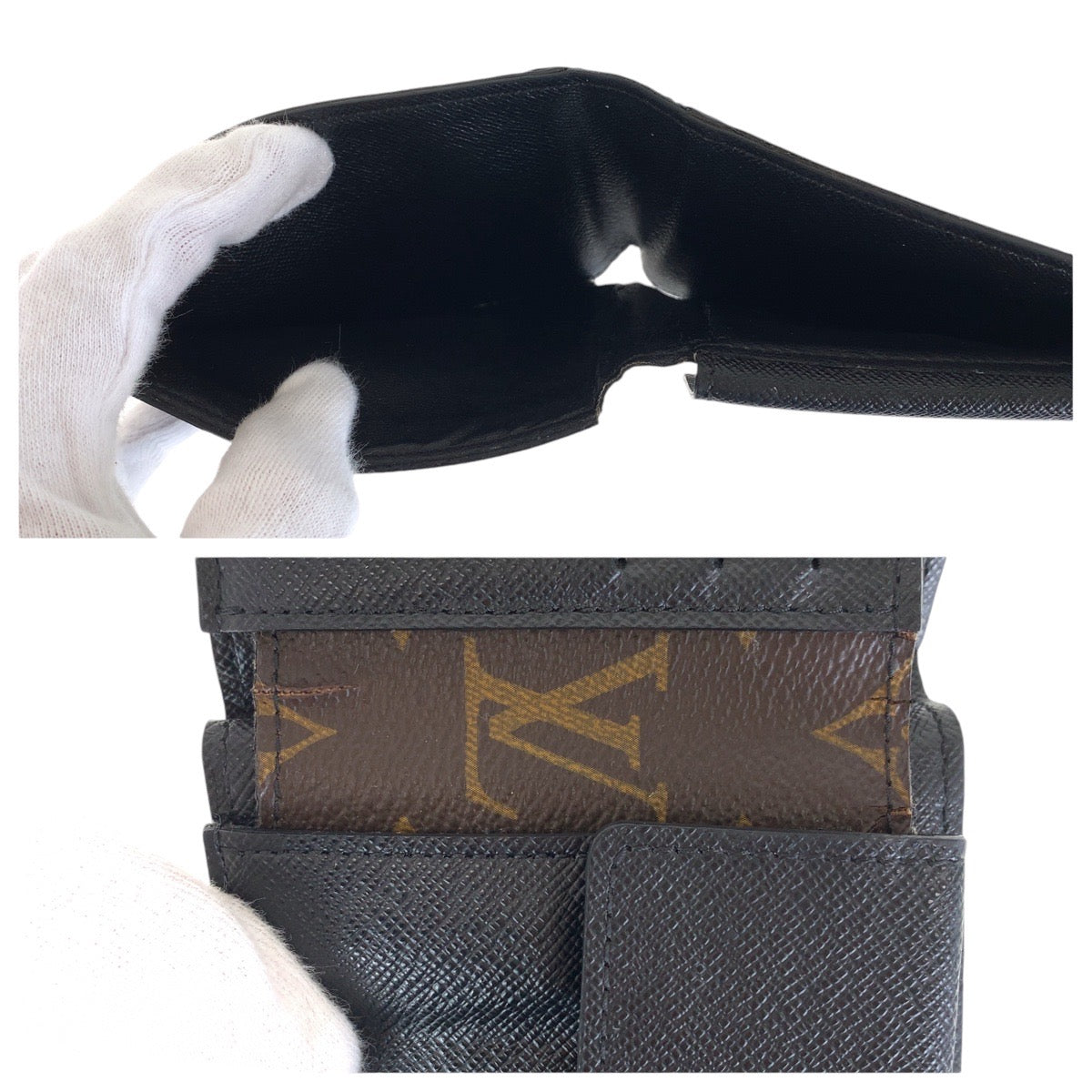 12947
LOUIS VUITTON ルイヴィトン モノグラム マカサー ポルトフォイユ ミンドロ ブラウン ブラック シルバー金具 PVC / レザー M60411 折財布 コンパクトウォレット  メンズ