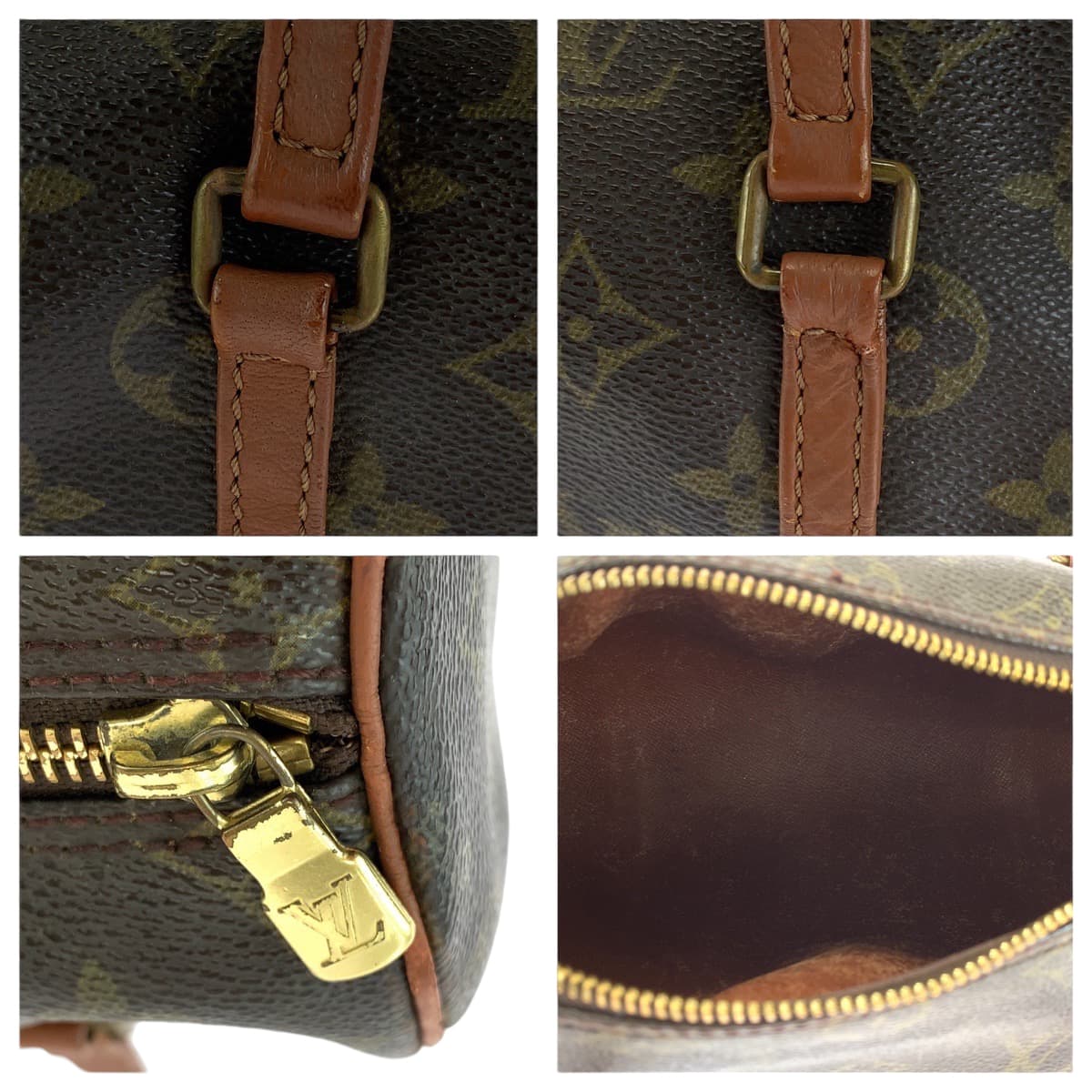 12948
LOUIS VUITTON ルイヴィトン モノグラム パピヨン ブラウン ゴールド金具 PVC M51366 ハンドバッグ ショルダーバッグ  レディース