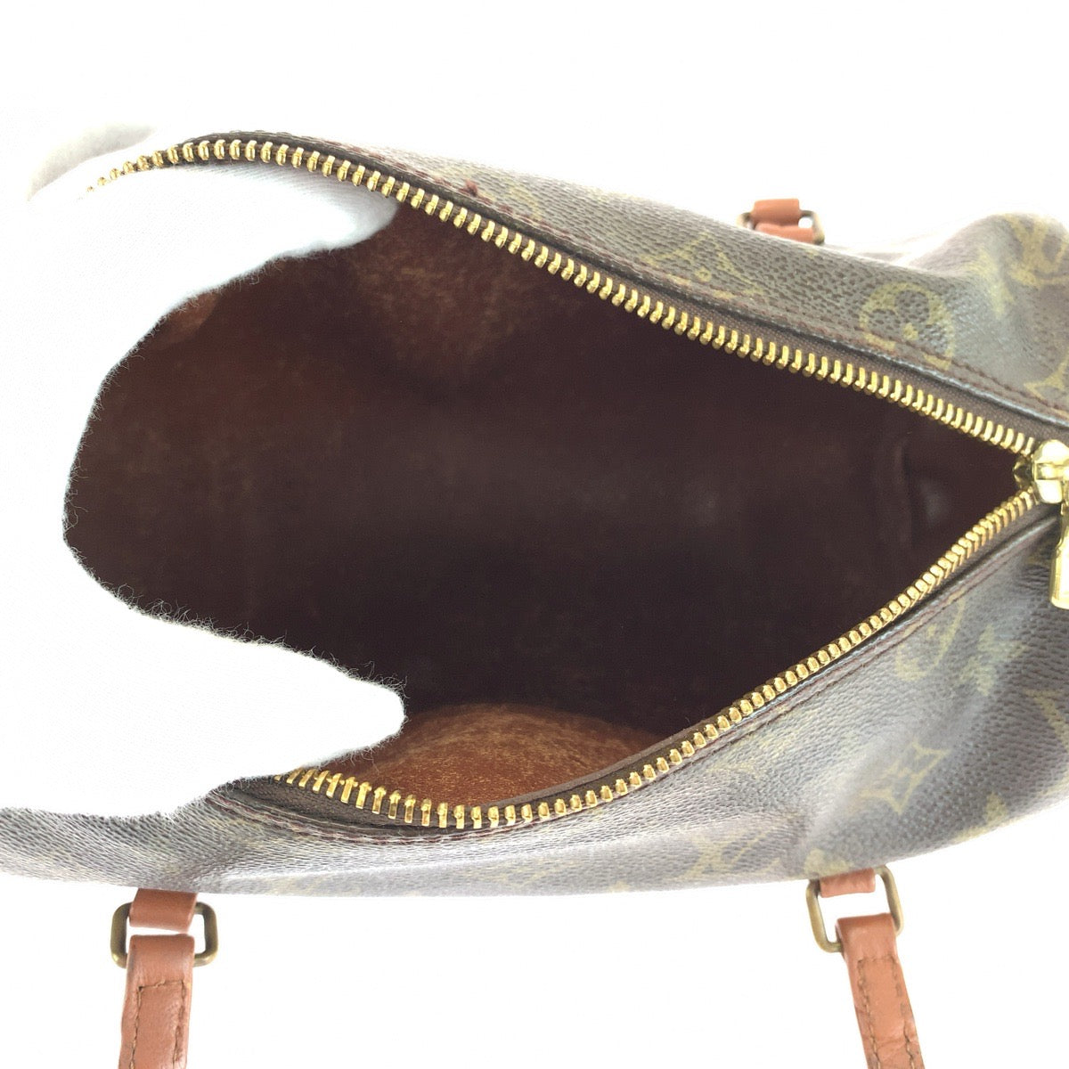 12948
LOUIS VUITTON ルイヴィトン モノグラム パピヨン ブラウン ゴールド金具 PVC M51366 ハンドバッグ ショルダーバッグ  レディース