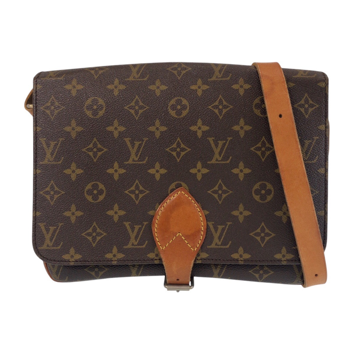 12949
LOUIS VUITTON ルイヴィトン モノグラム カルトシエールGM ブラウン ゴールド金具 PVC / レザー M51252 斜め掛け ショルダーバッグ メッセンジャーバッグ  レディース