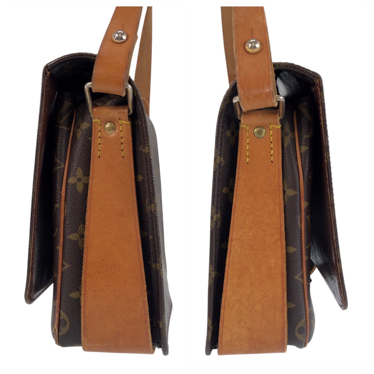 12949
LOUIS VUITTON ルイヴィトン モノグラム カルトシエールGM ブラウン ゴールド金具 PVC / レザー M51252 斜め掛け ショルダーバッグ メッセンジャーバッグ  レディース