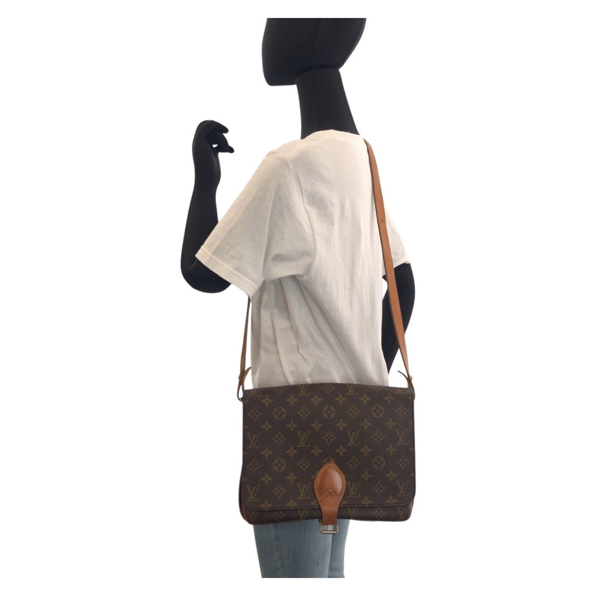 12949
LOUIS VUITTON ルイヴィトン モノグラム カルトシエールGM ブラウン ゴールド金具 PVC / レザー M51252 斜め掛け ショルダーバッグ メッセンジャーバッグ  レディース