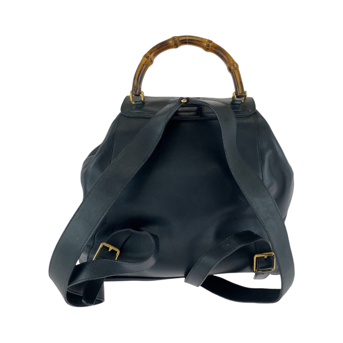 12952
GUCCI グッチ バンブー オールドグッチ ブラック 黒 ブラウン レザー 003 2053 0016 バックパック リュックサック  レディース