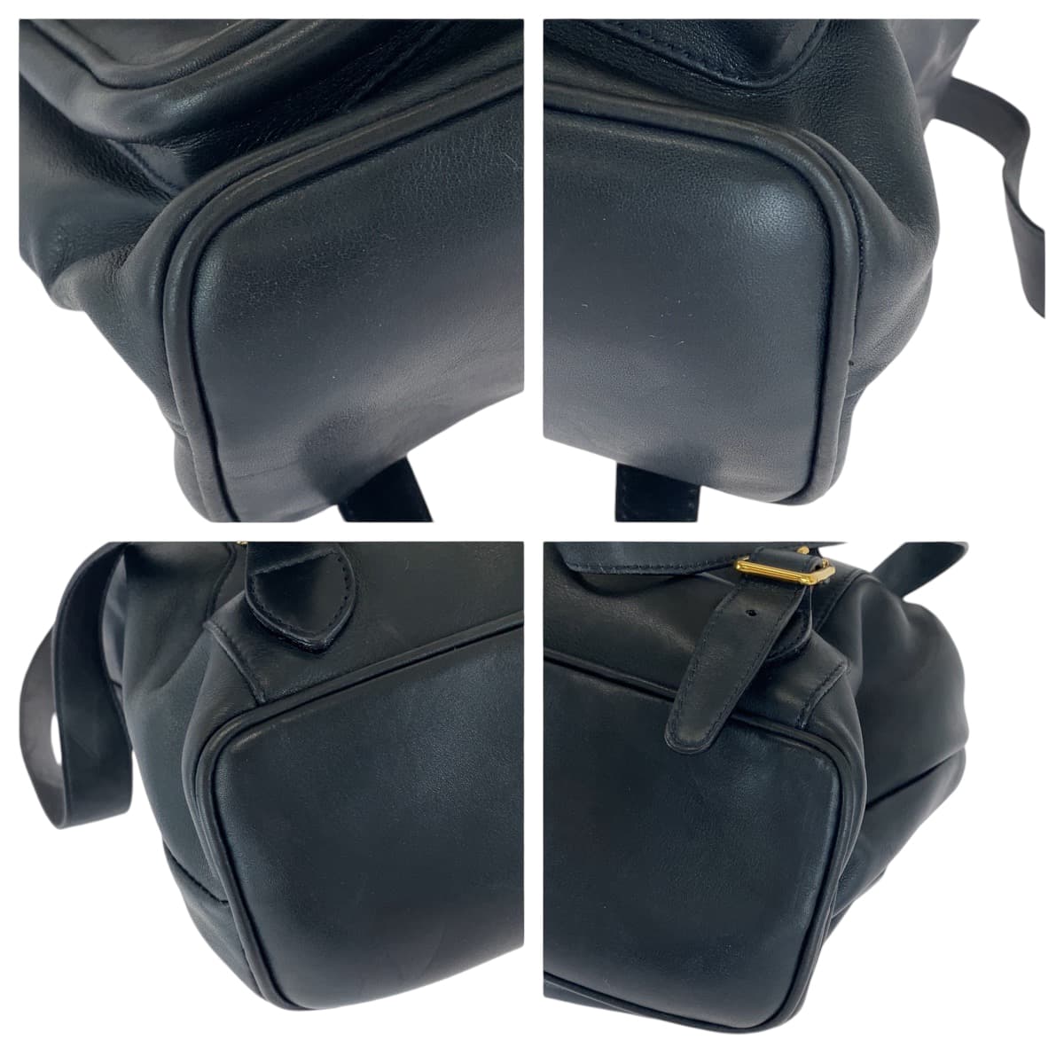 12952
GUCCI グッチ バンブー オールドグッチ ブラック 黒 ブラウン レザー 003 2053 0016 バックパック リュックサック  レディース