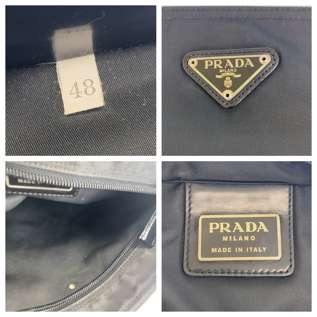 12954
PRADA プラダ テスート 三角ロゴプレート ブラック シルバー金具 ナイロン ショルダーバッグ メッセンジャーバッグ  レディース