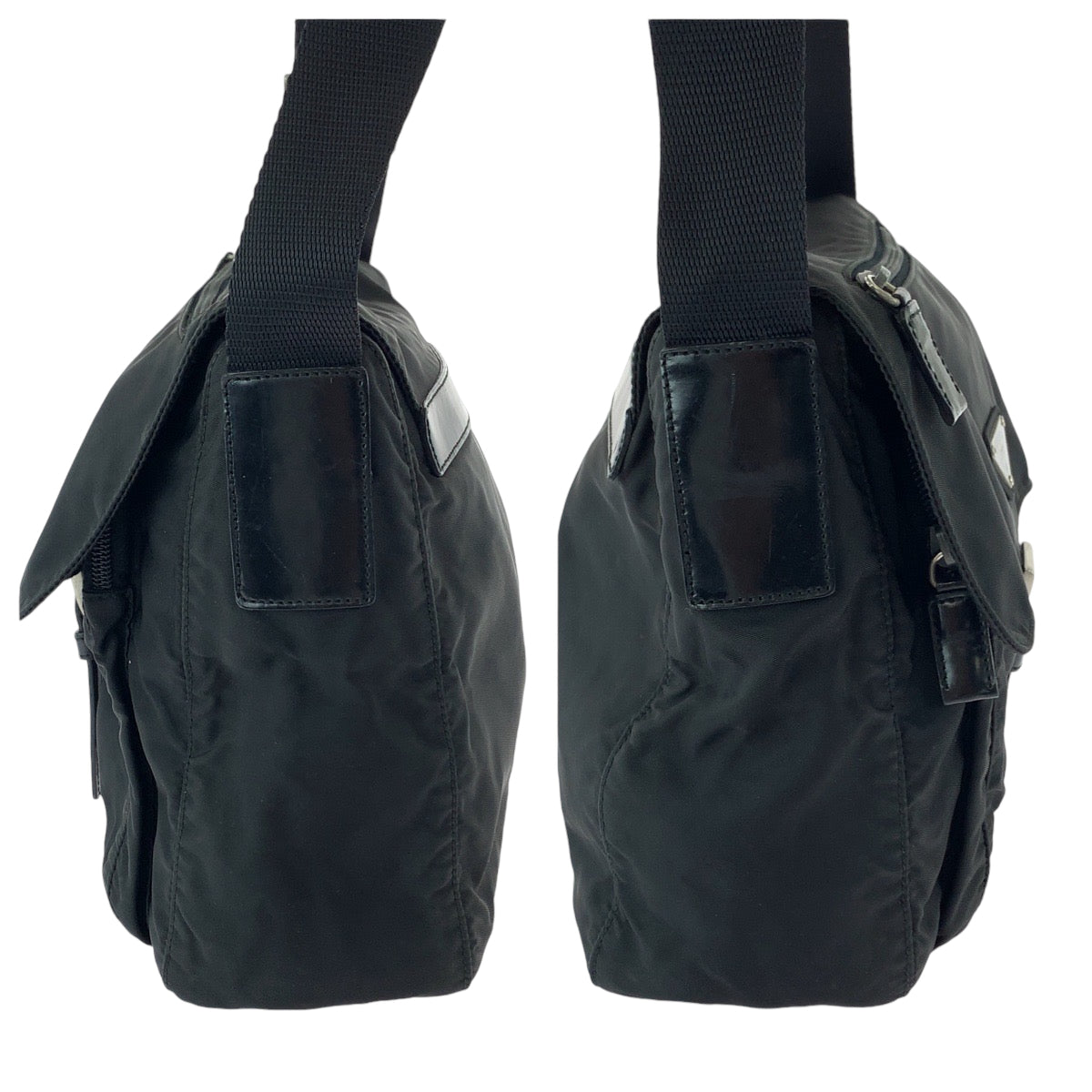 17969
PRADA プラダ テスート 三角ロゴプレート ブラック 黒 シルバー金具 ナイロン BT8994 ショルダーバッグ ポシェット  メンズ AB38