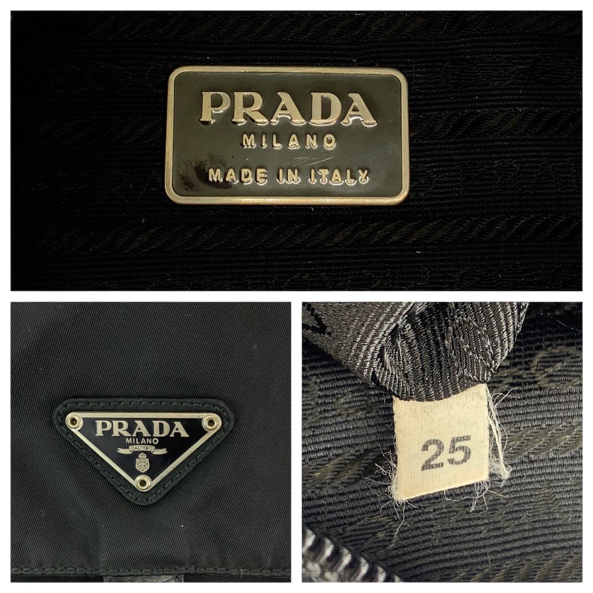 17991
PRADA プラダ テスート 三角ロゴプレート ブラック 黒 シルバー金具 ナイロン ショルダーバッグ メッセンジャーバッグ  メンズ AB40