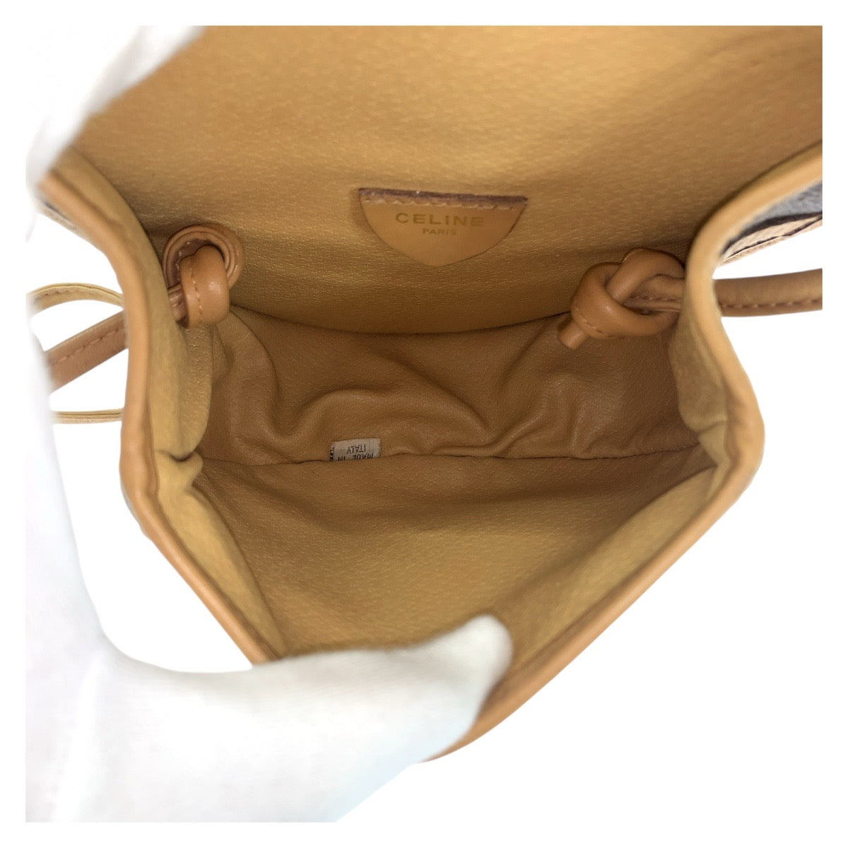 17972
CELINE セリーヌ マカダム ブラウン PVC / レザー 斜め掛け ミニ ショルダーバッグ ポシェット  レディース AB41