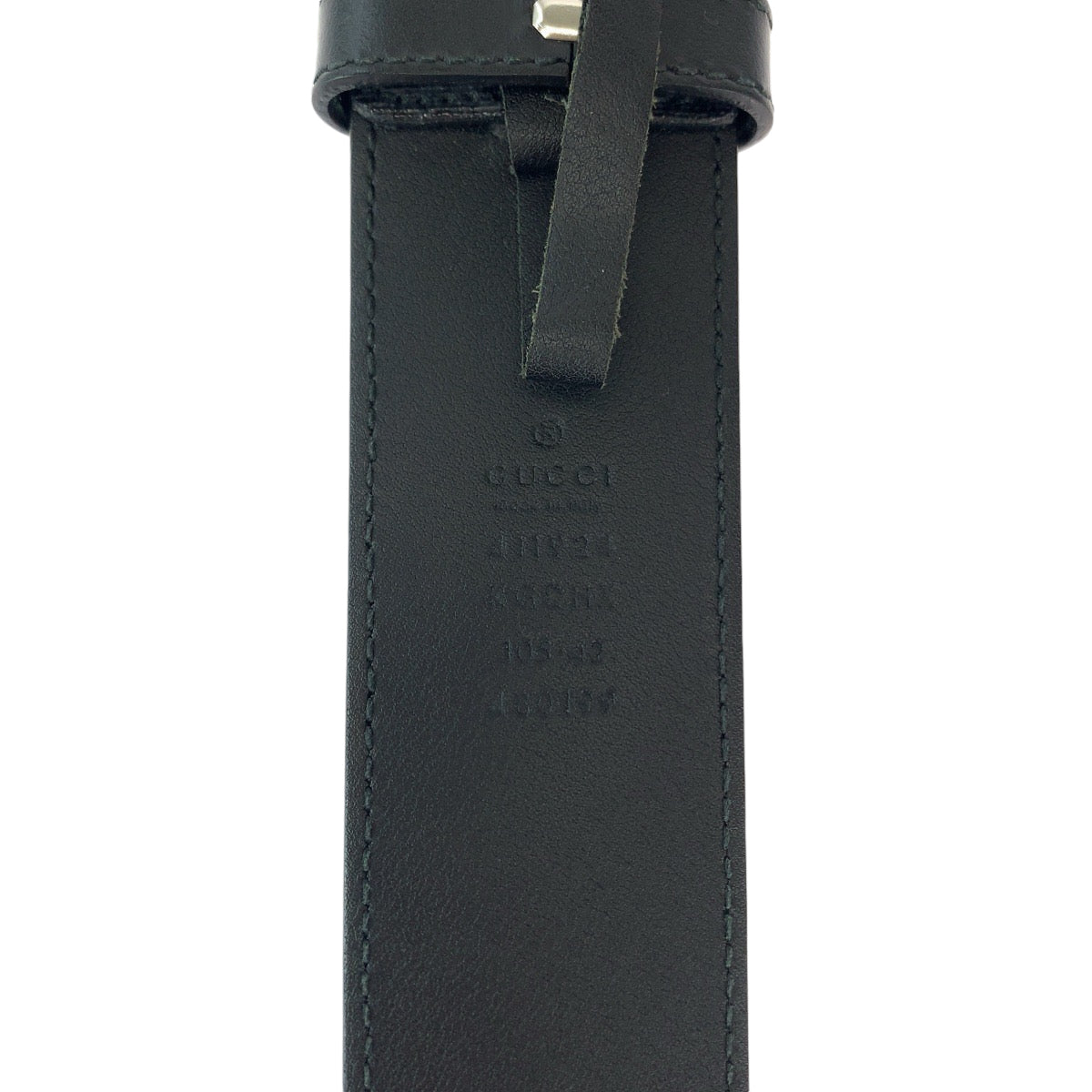 17984
GUCCI グッチ インターロッキング 105cm/42inc ブラック 黒 シルバー金具 GGスプリームキャンバス 490199 ベルト バックル  メンズ