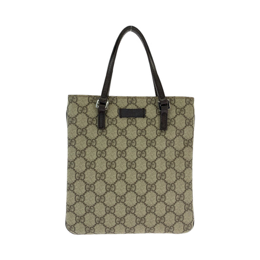12959
GUCCI グッチ GGプラス ベージュ ブラック シルバー金具 PVC 114600 ミニトートバッグ ハンドバッグ  レディース