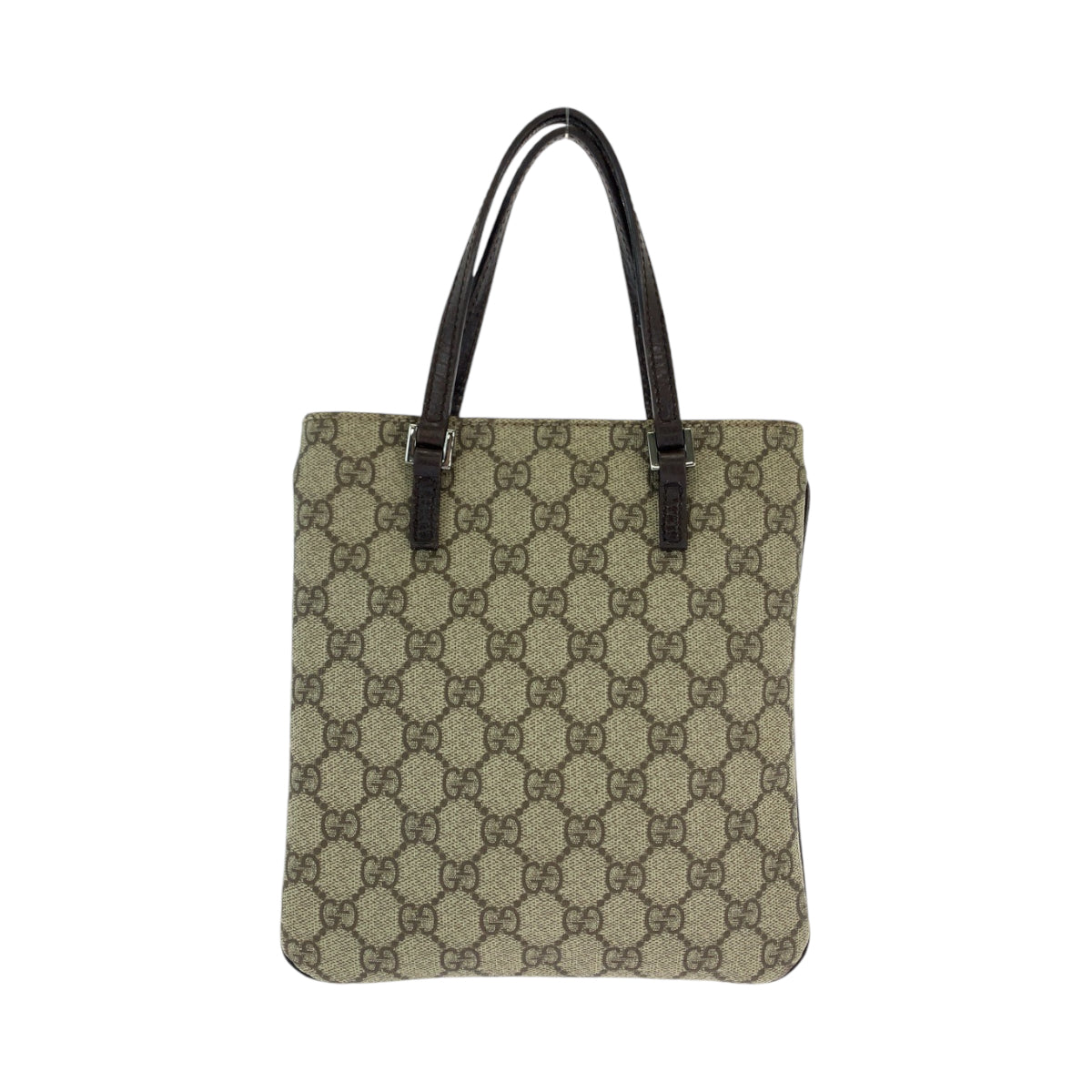 12959
GUCCI グッチ GGプラス ベージュ ブラック シルバー金具 PVC 114600 ミニトートバッグ ハンドバッグ  レディース