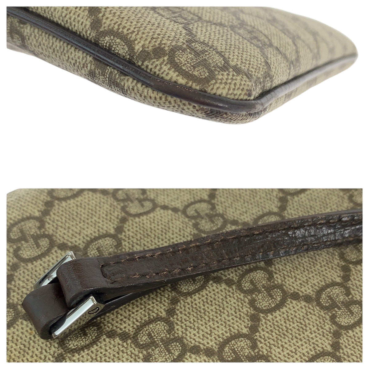 12959
GUCCI グッチ GGプラス ベージュ ブラック シルバー金具 PVC 114600 ミニトートバッグ ハンドバッグ  レディース